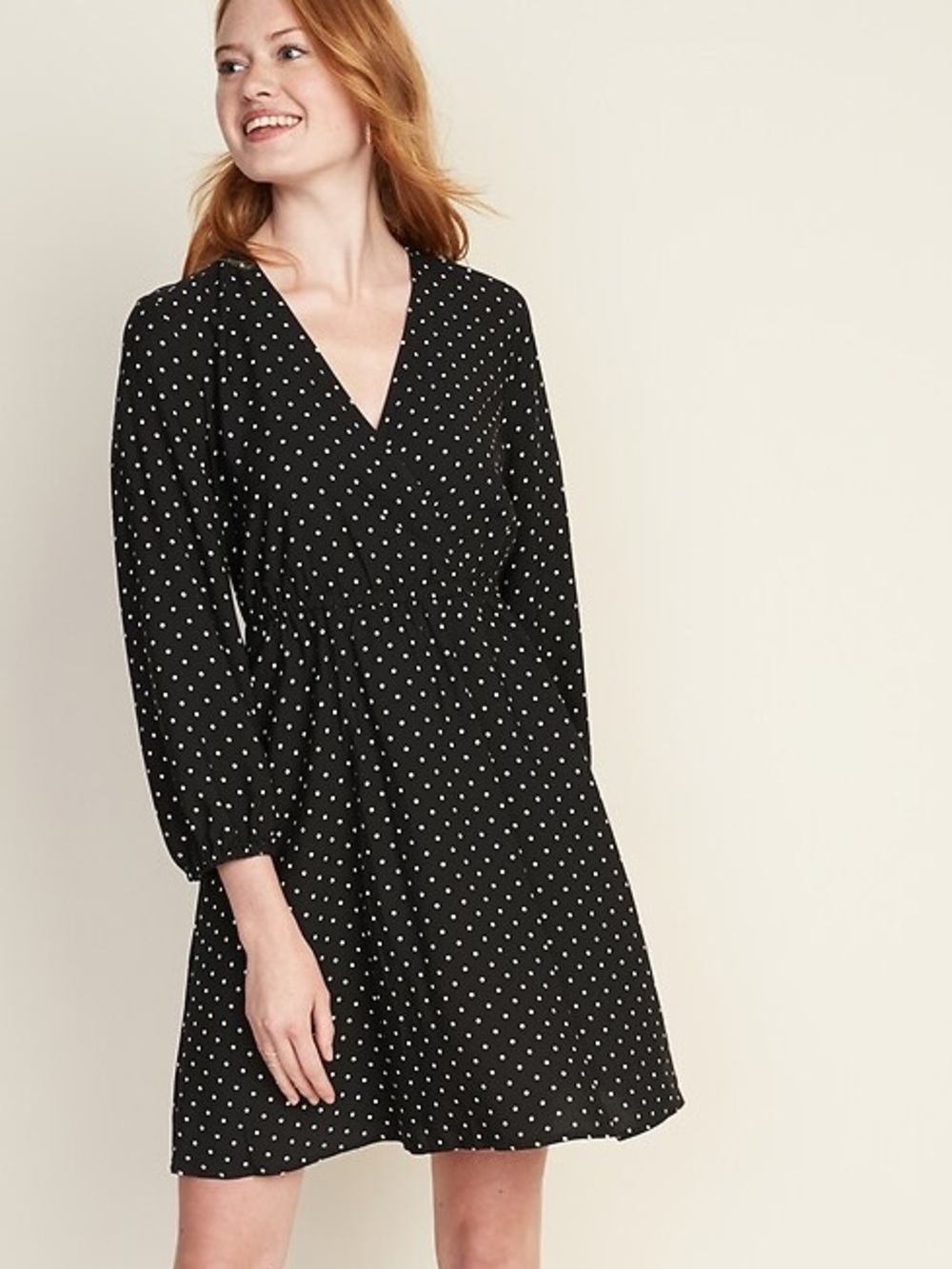 Old Navy wrap front v neckline polka dot dress size 1X